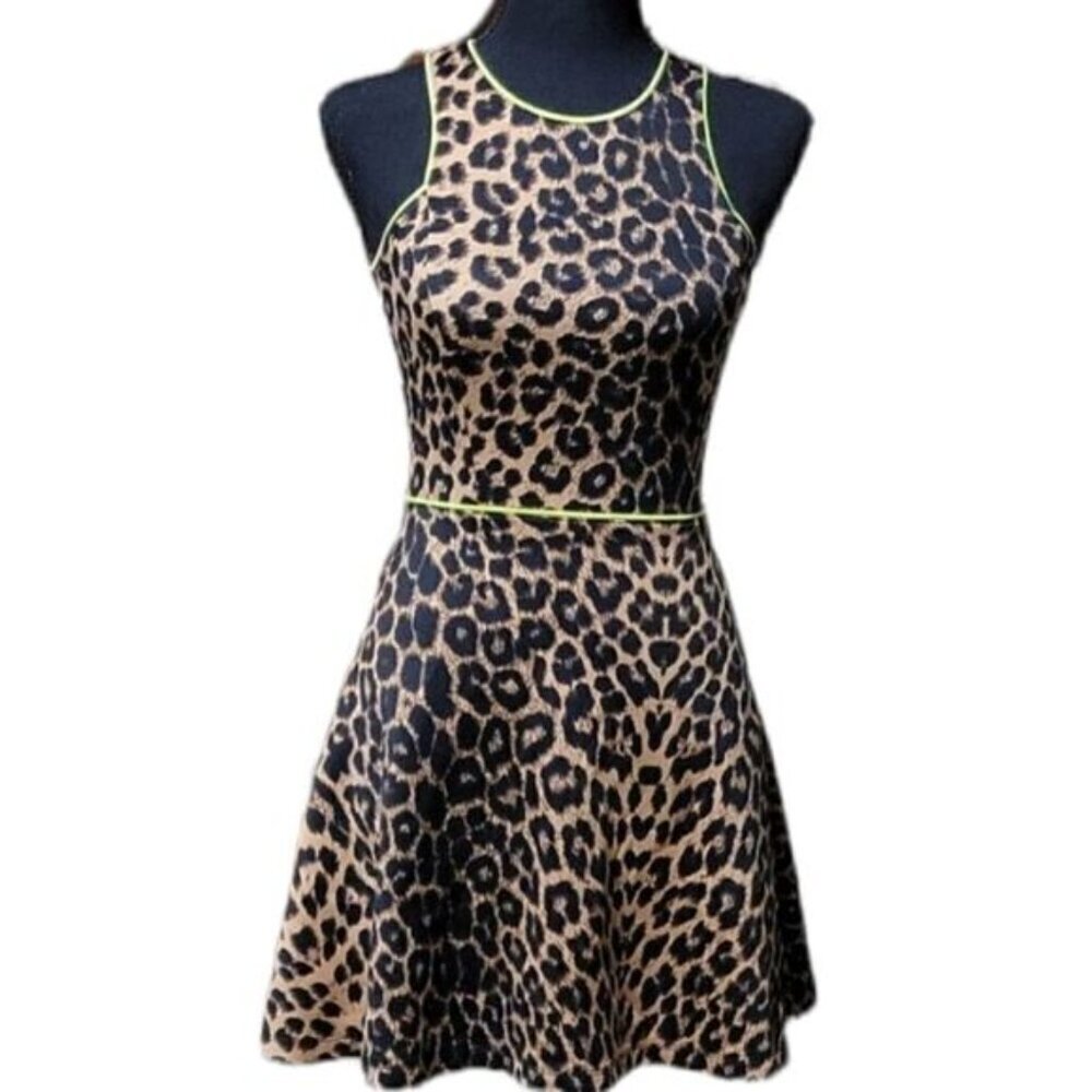 Charlotte Russe Leopard Print Fit & Flare Skater Dress Women’s XS